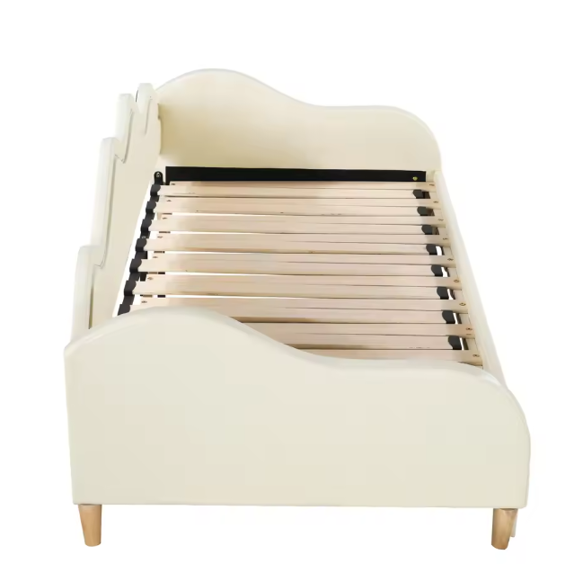 Uitschuifbaar Kinderbed 90x190 cm – Gestoffeerd LED Bedframe / Slaapbank