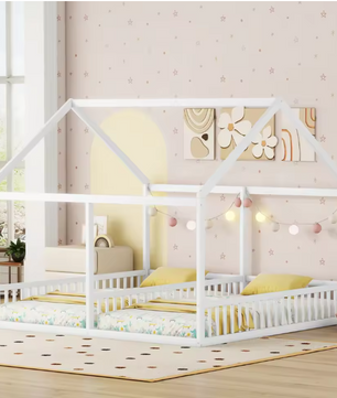 Kindercabine Bed 90x200 cm – 2-in-1 Huisbed voor Twee Personen