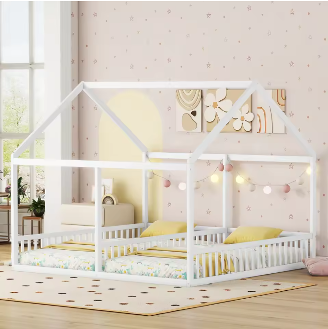 Kindercabine Bed 90x200 cm – 2-in-1 Huisbed voor Twee Personen