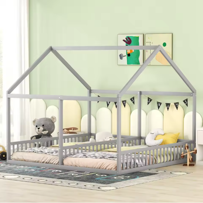 Kindercabine Bed 90x200 cm – 2-in-1 Huisbed voor Twee Personen