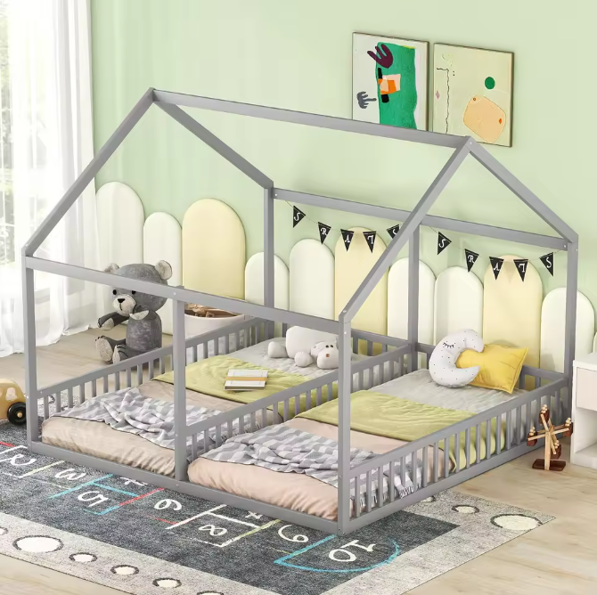 Kindercabine Bed 90x200 cm – 2-in-1 Huisbed voor Twee Personen