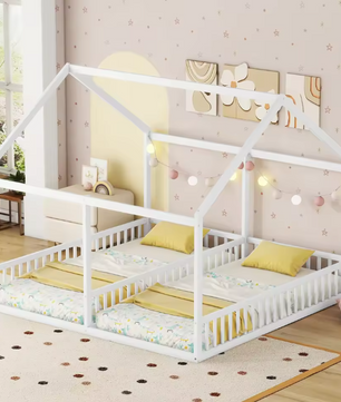 Kindercabine Bed 90x200 cm – 2-in-1 Huisbed voor Twee Personen