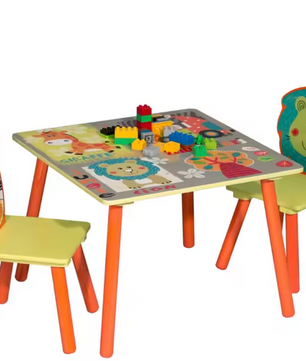 Houten Kindertafel met 2 Stoelen – Speel- en Activiteitenset voor Kleuters