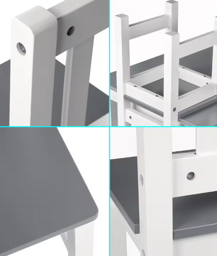Kindertafel met 2 Stoelen – Houten Studie-, Speel- en Knutselset voor Kleuters