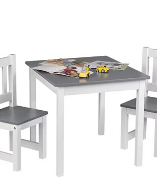 Kindertafel met 2 Stoelen – Houten Studie-, Speel- en Knutselset voor Kleuters