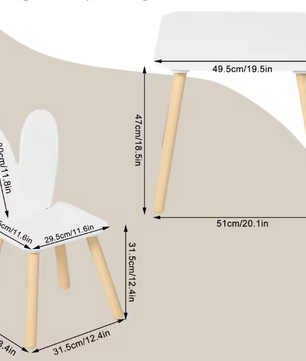 Kindertafel met 2 Stoelen – Activiteitentafelset voor Eten, Leren en Spelen