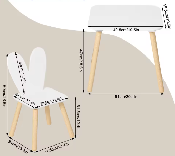 Kindertafel met 2 Stoelen – Activiteitentafelset voor Eten, Leren en Spelen