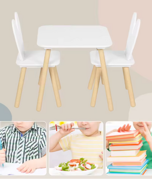 Kindertafel met 2 Stoelen – Activiteitentafelset voor Eten, Leren en Spelen
