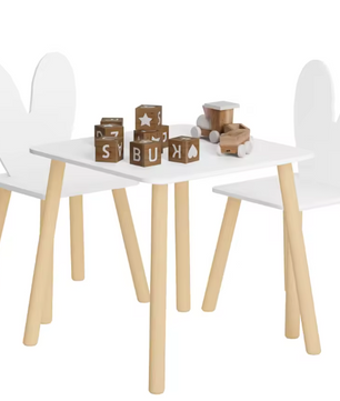 Kindertafel met 2 Stoelen – Activiteitentafelset voor Eten, Leren en Spelen