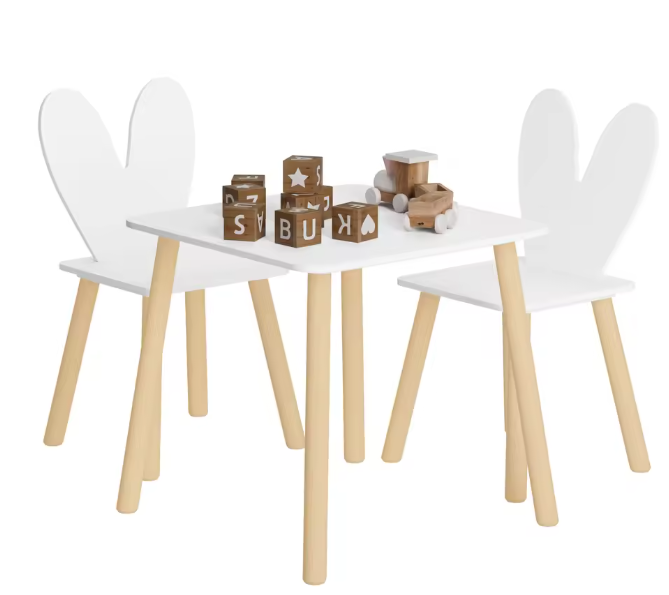 Kindertafel met 2 Stoelen – Activiteitentafelset voor Eten, Leren en Spelen