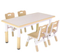In Hoogte Verstelbare Kindertafel met 4 Stoelen – Activiteitenset