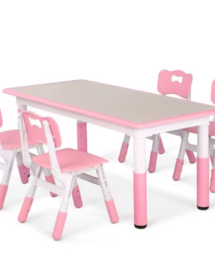In Hoogte Verstelbare Kindertafel met 4 Stoelen – Activiteitenset