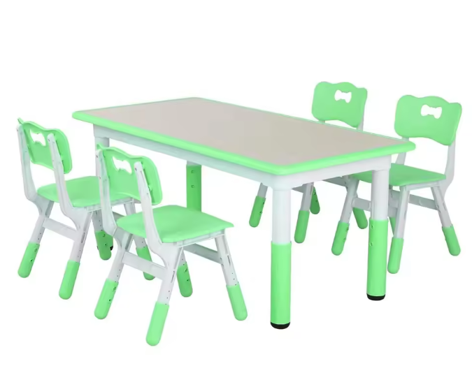 In Hoogte Verstelbare Kindertafel met 4 Stoelen – Activiteitenset