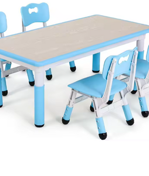 In Hoogte Verstelbare Kindertafel met 4 Stoelen – Activiteitenset
