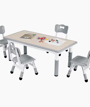 In Hoogte Verstelbare Kindertafel met 4 Stoelen – Activiteitenset
