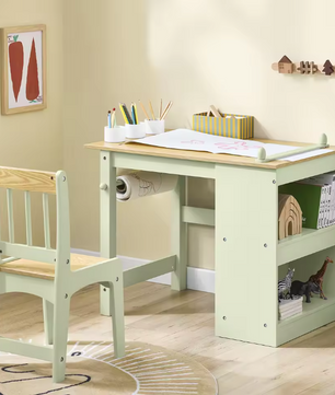 Kindertafel met Stoel – DIY Kinderbureau met Stickers en Opbergruimte