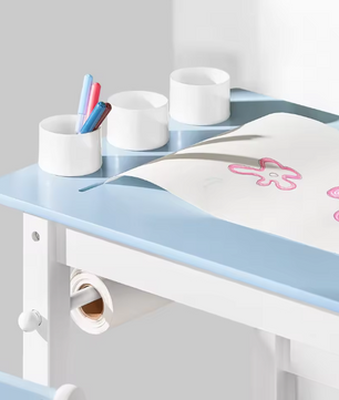 Kindertafel met Stoel – DIY Kinderbureau met Stickers en Opbergruimte
