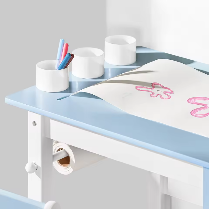 Kindertafel met Stoel – DIY Kinderbureau met Stickers en Opbergruimte