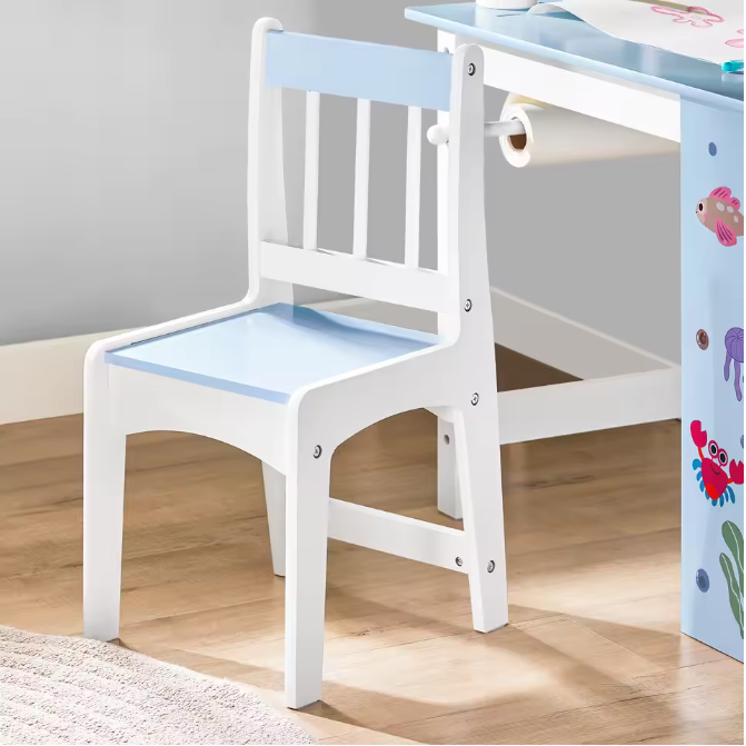Kindertafel met Stoel – DIY Kinderbureau met Stickers en Opbergruimte