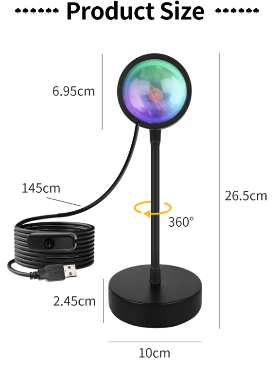 Slimme Zonsondergang Projectorlamp – RGB LED Nachtlamp met App en Afstandsbediening