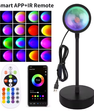 Slimme Zonsondergang Projectorlamp – RGB LED Nachtlamp met App en Afstandsbediening