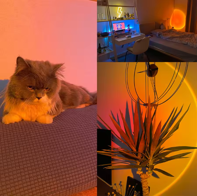 Slimme Zonsondergang Projectorlamp – RGB LED Nachtlamp met App en Afstandsbediening