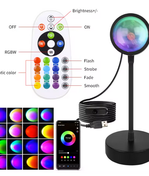 Slimme Zonsondergang Projectorlamp – RGB LED Nachtlamp met App en Afstandsbediening