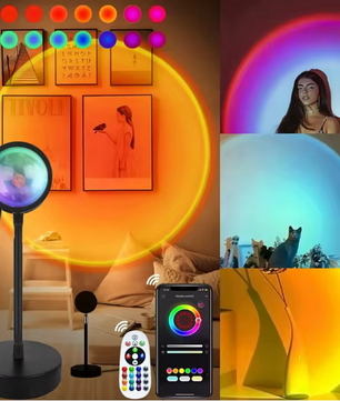 Slimme Zonsondergang Projectorlamp – RGB LED Nachtlamp met App en Afstandsbediening