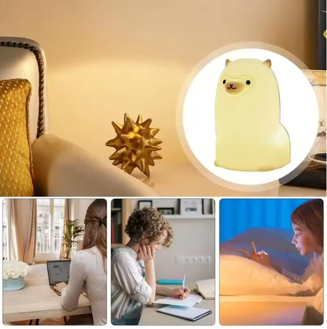 Alpaca LED Nachtlampje – Oplaadbare Siliconen Lamp met Touch en RGB