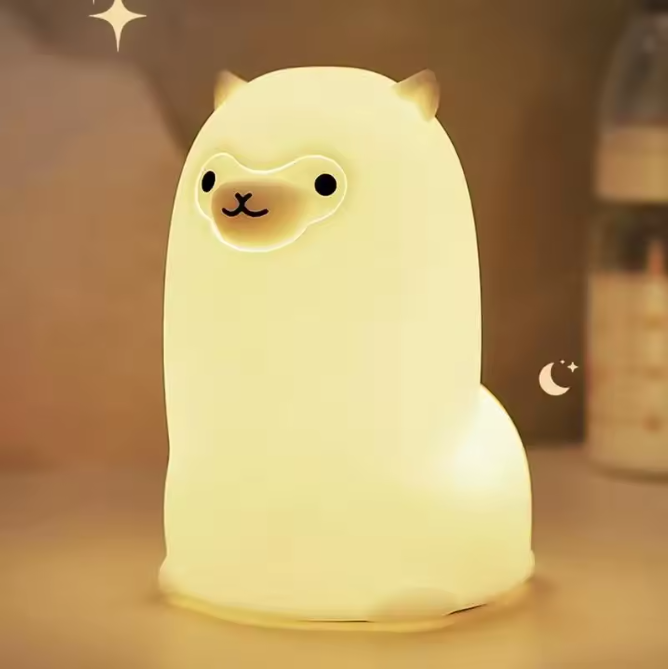 Alpaca LED Nachtlampje – Oplaadbare Siliconen Lamp met Touch en RGB