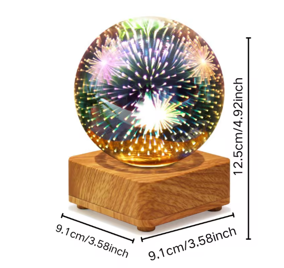 3D Vuurwerk Tafellamp – Romantische Sfeerverlichting voor Slaapkamer en Studie