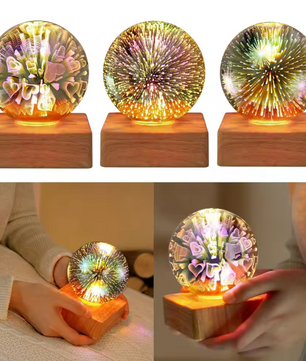 3D Vuurwerk Tafellamp – Romantische Sfeerverlichting voor Slaapkamer en Studie