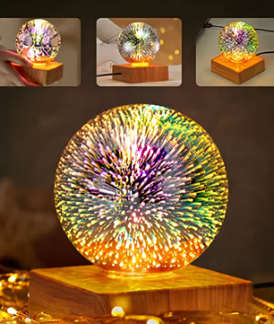 3D Vuurwerk Tafellamp – Romantische Sfeerverlichting voor Slaapkamer en Studie