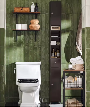 Smalle Hoge Badkamerkast met Lade en Deuren – 5 Vakken