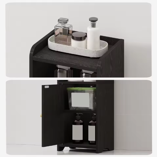 Smalle Badkamerkast met Deuren en Verstelbare Planken