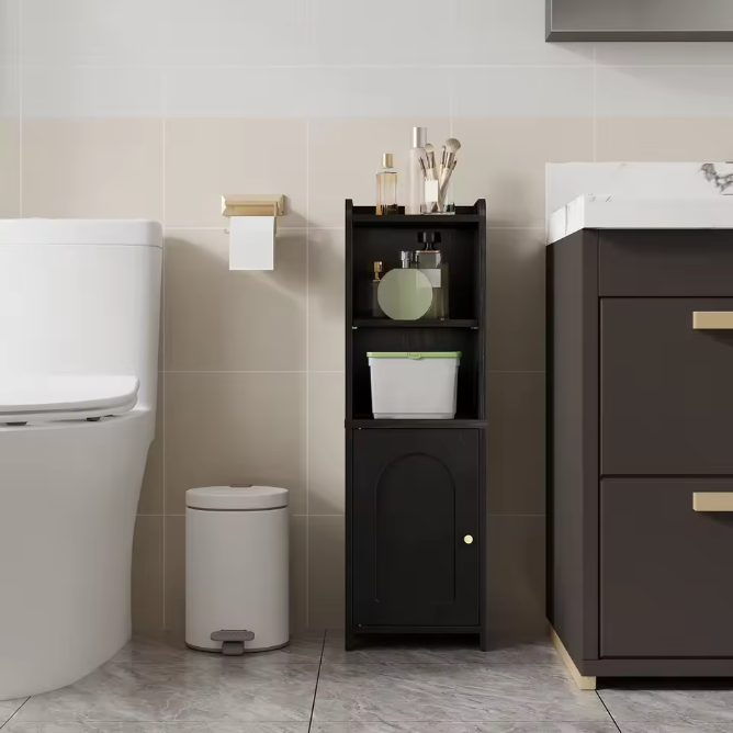 Smalle Badkamerkast met Deuren en Verstelbare Planken