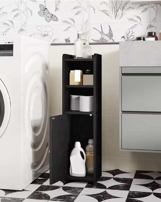 Smalle Badkamerkast met Deuren en Verstelbare Planken