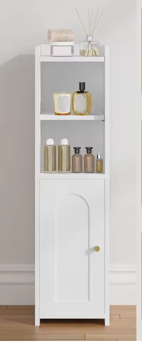 Smalle Badkamerkast met Deuren en Verstelbare Planken
