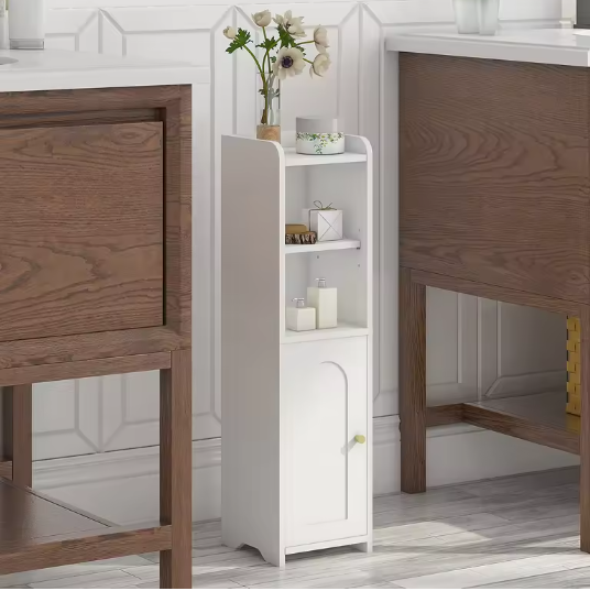 Smalle Badkamerkast met Deuren en Verstelbare Planken