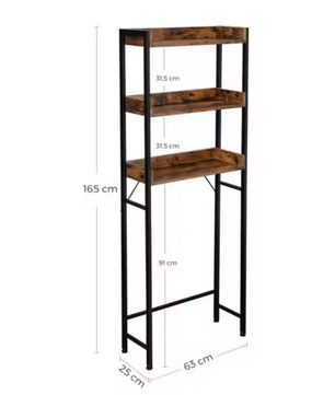 Toiletrek met 3 Open Planken – Badkamer Opbergrek voor Toilet