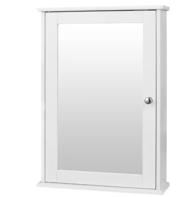 Badkamerkast met Spiegel en Plank – Wandkast voor Badkamer en Toilet