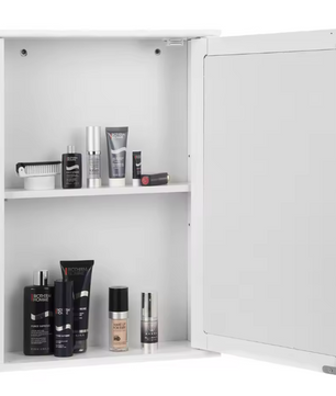 Badkamerkast met Spiegel en Plank – Wandkast voor Badkamer en Toilet