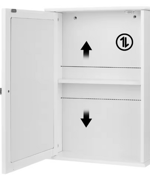 Badkamerkast met Spiegel en Plank – Wandkast voor Badkamer en Toilet