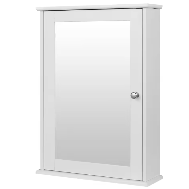 Badkamerkast met Spiegel en Plank – Wandkast voor Badkamer en Toilet