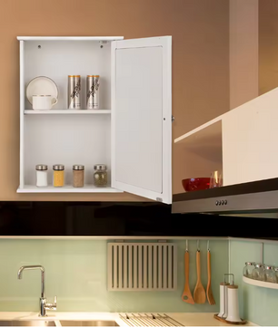 Badkamerkast met Spiegel en Plank – Wandkast voor Badkamer en Toilet