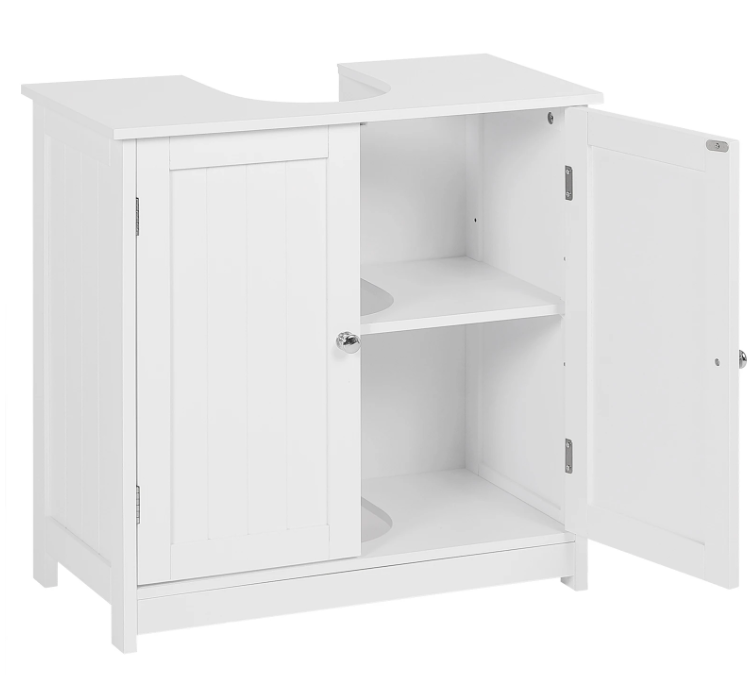Badkamerkast Onder Wastafel met 2 Deuren – Vloerstaand Opbergmeubel
