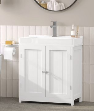 Badkamerkast Onder Wastafel met 2 Deuren – Vloerstaand Opbergmeubel