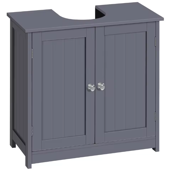 Badkamerkast Onder Wastafel met 2 Deuren – Vloerstaand Opbergmeubel
