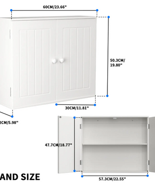 Badkamer Opbergkast met 2 Deuren – Wand- en Vloerstaand