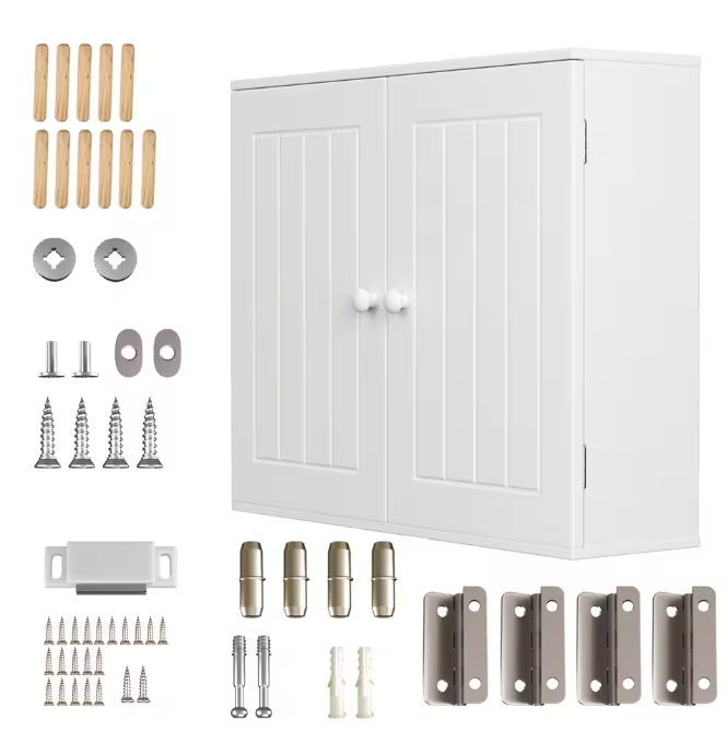 Badkamer Opbergkast met 2 Deuren – Wand- en Vloerstaand